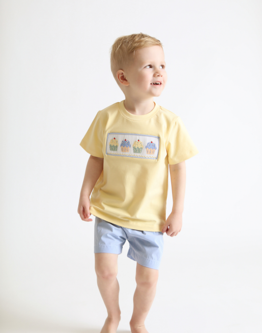 Cupcake Smocked Boys Short Set