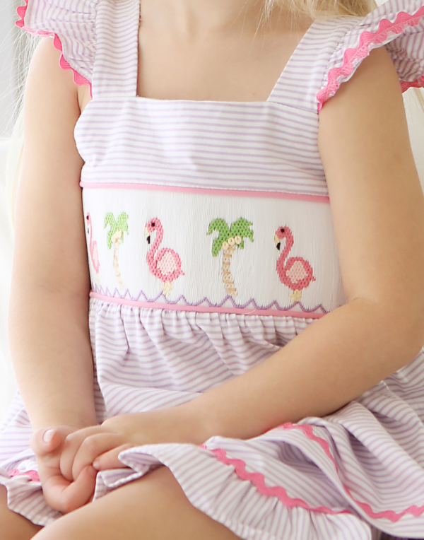 Flamingo Smocked Short Set