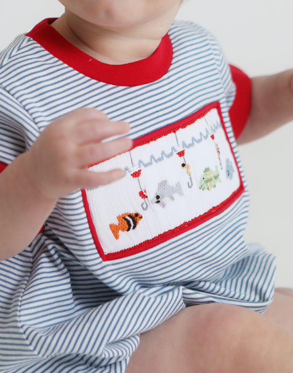 Gone Fishing Smocked Bubble