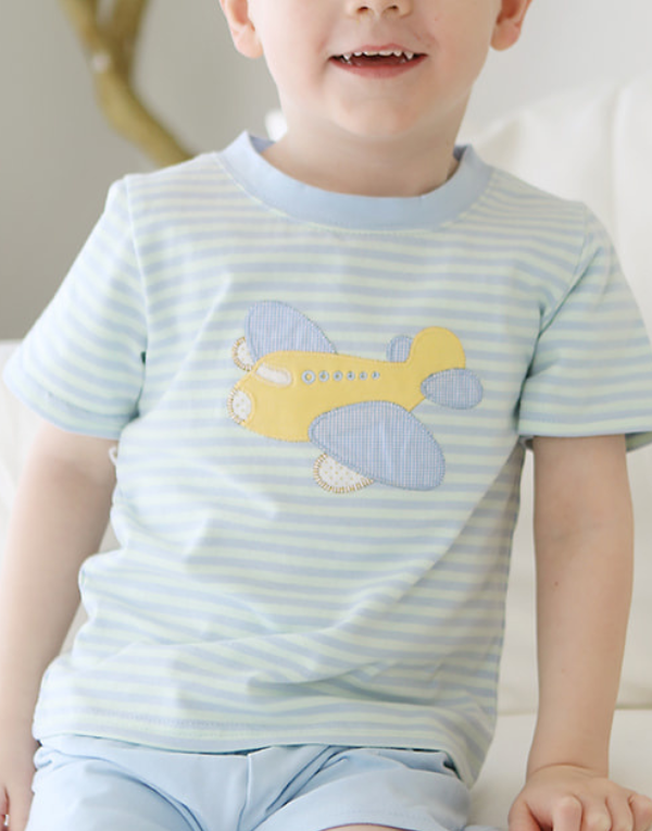 Airplane Applique Short Set