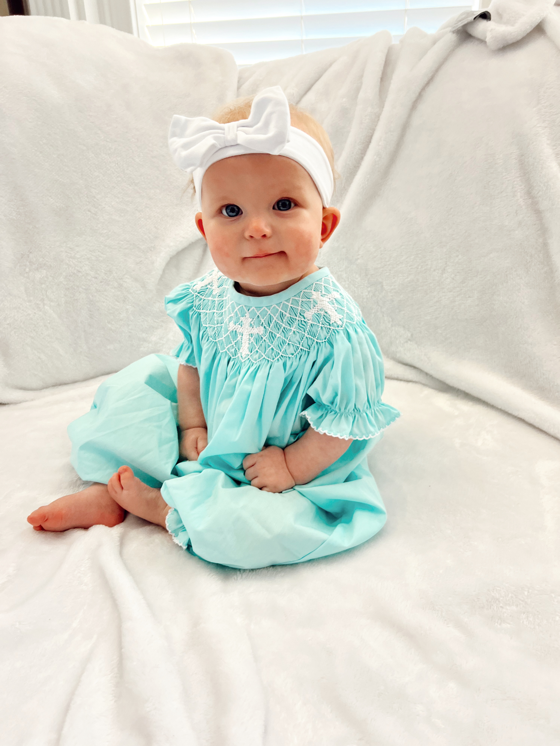Girls Smocked Cross Bishop Longall 3M