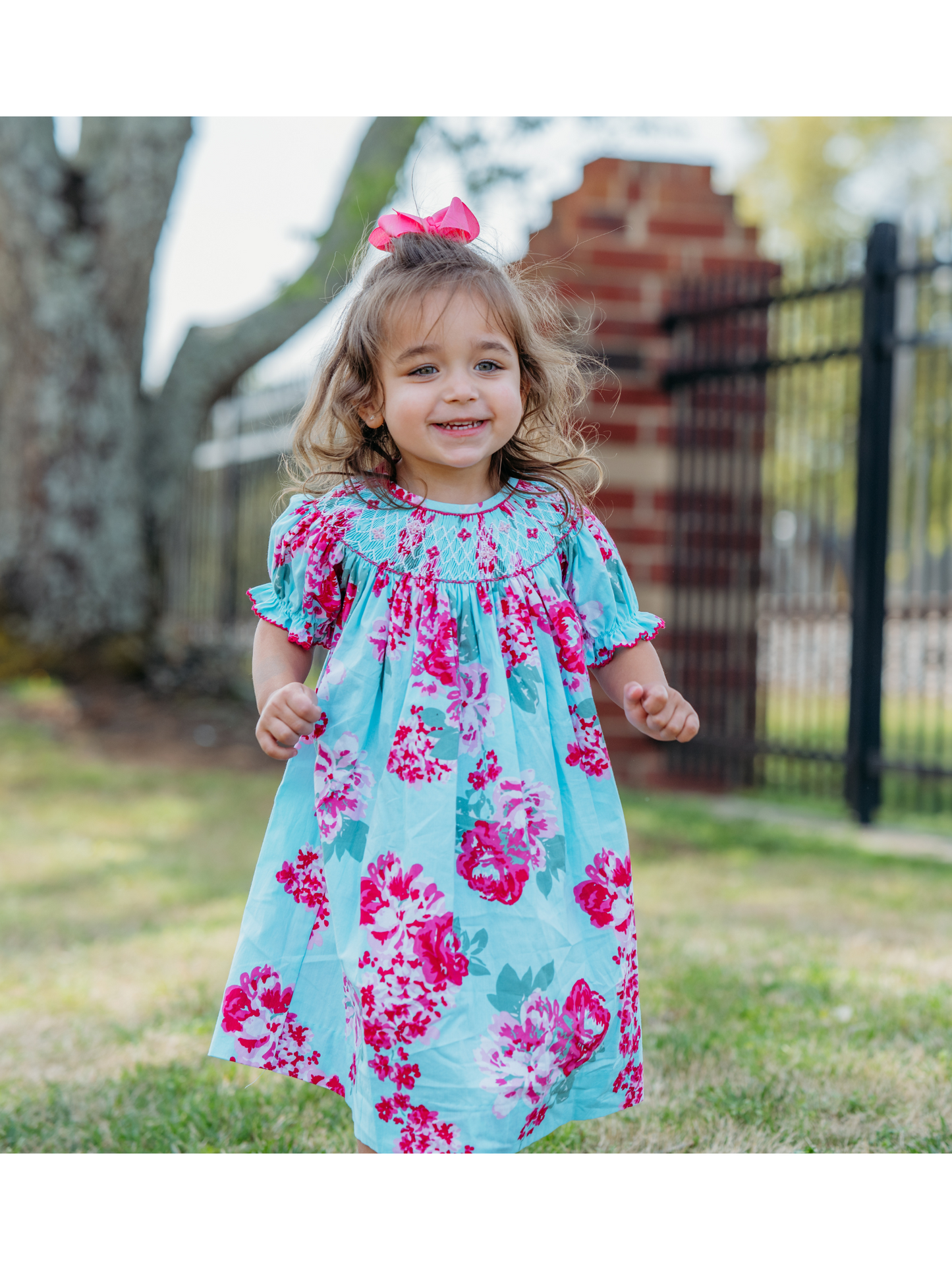 Pink Petals Smocked Bishop