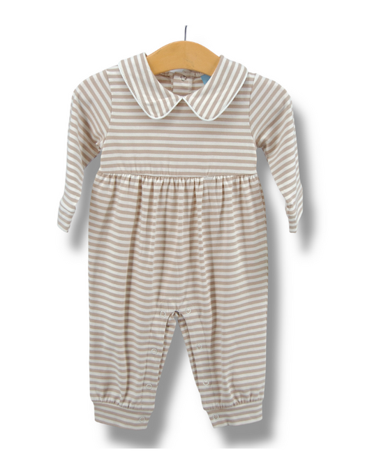 Jackson Romper Khaki Stripe