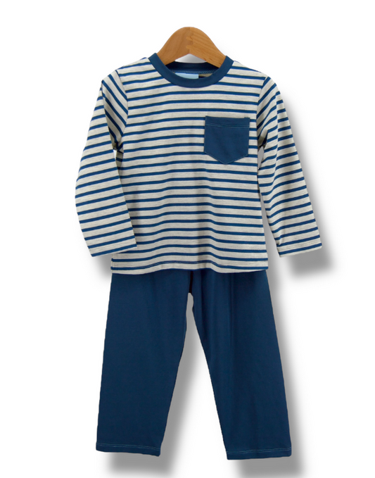 Grayson Pant Set Blue Stripe
