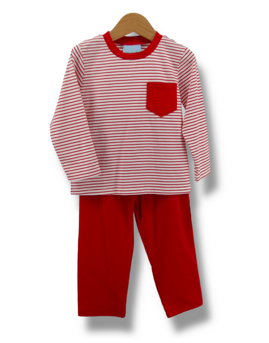 Grayson Pant Set Red Stripe