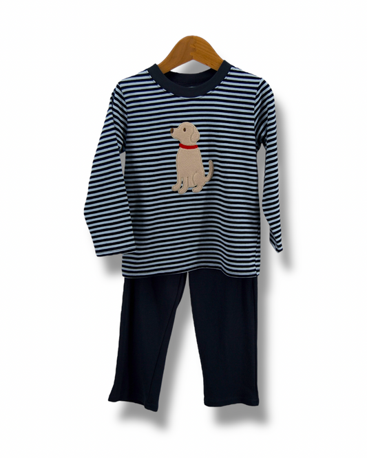 Puppy Applique Boys Pant Set