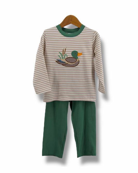 Mallard Duck Applique Boys Pant Set