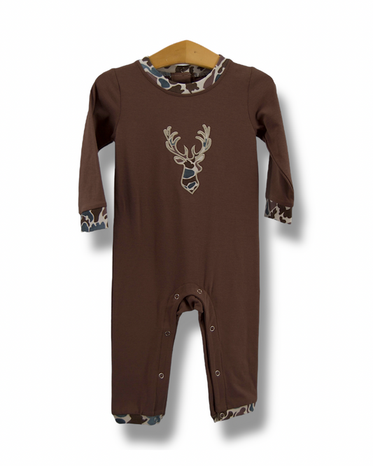 Camo Deer Boys Romper