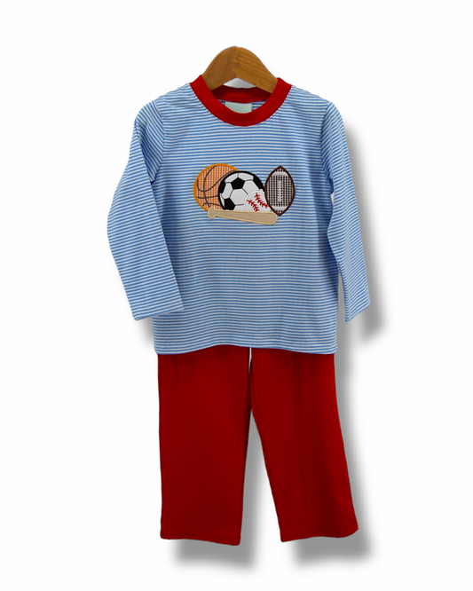 Sports Applique Boys Pant Set