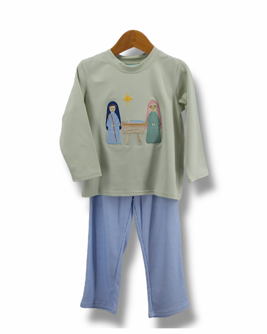 Nativity Applique Boys Pant Set