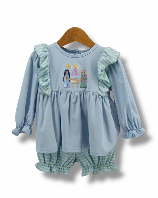 Nativity Girls Bloomer Set